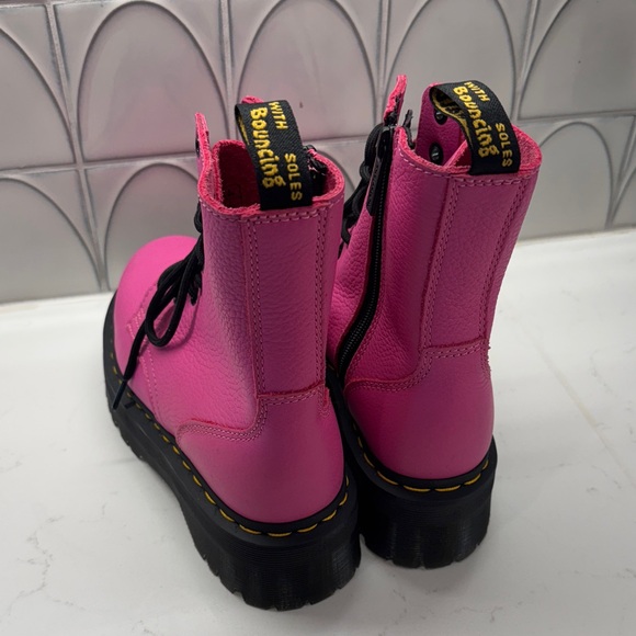 Dr. Martens Pink Combat Boots - Picture 2 of 6